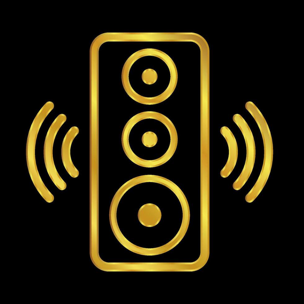 gold colored column speaker icon vector