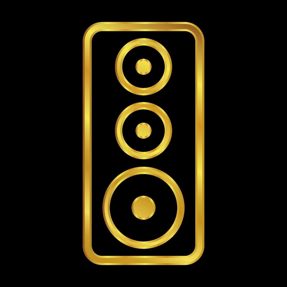 gold colored column speaker icon vector