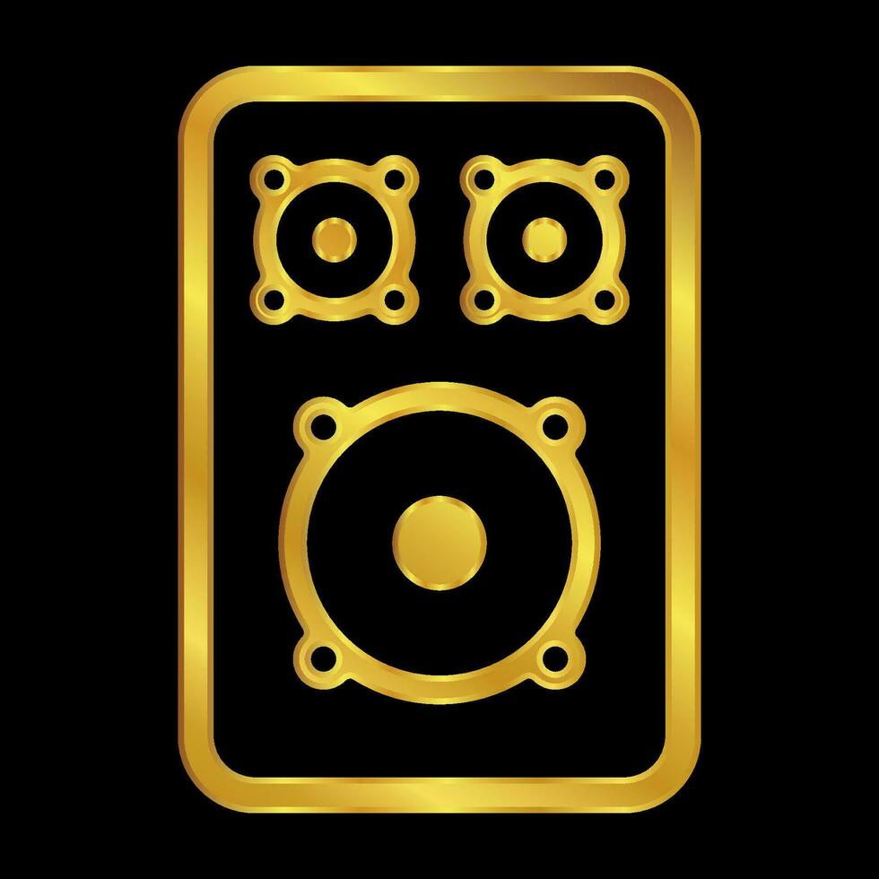 oro de colores columna altavoz icono vector
