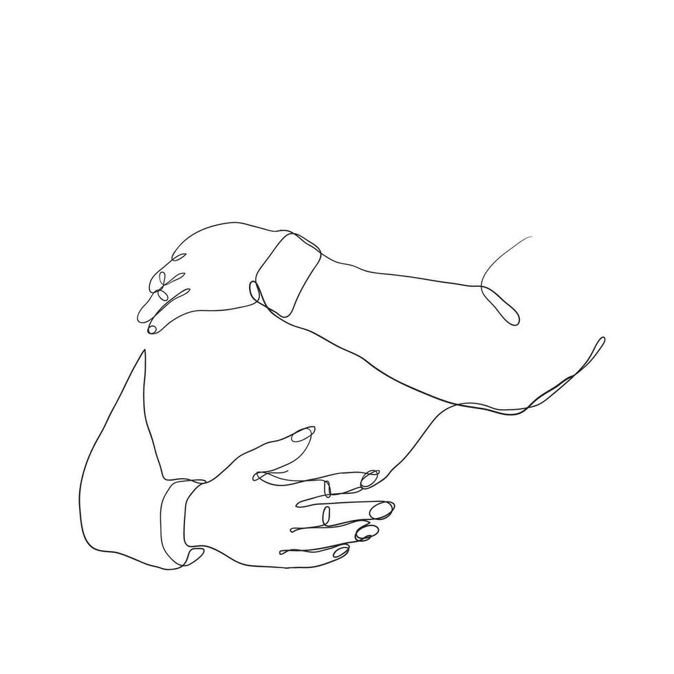 continuous line drawing person with hug gesture illustration vector