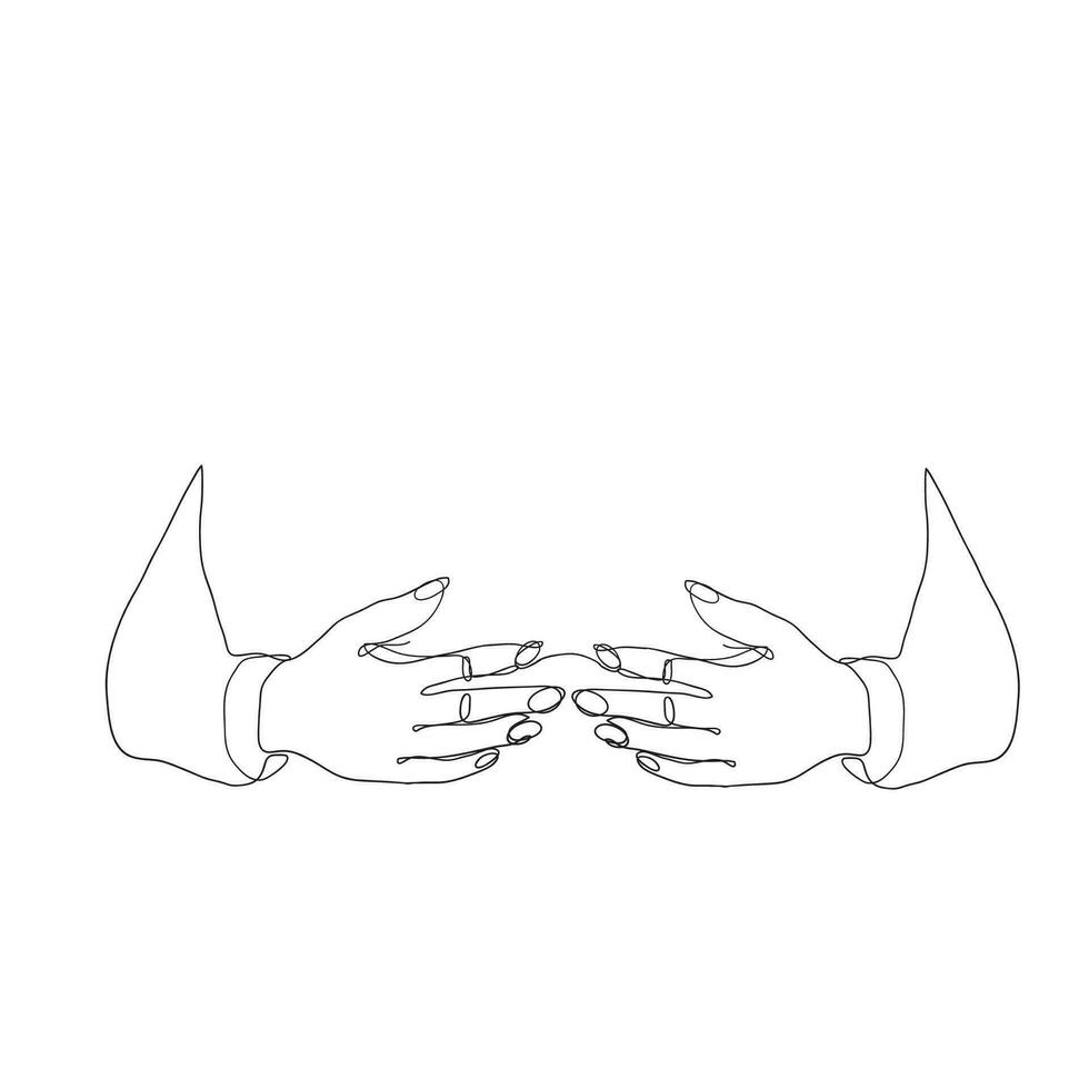 continuous line drawing person with hug gesture illustration vector