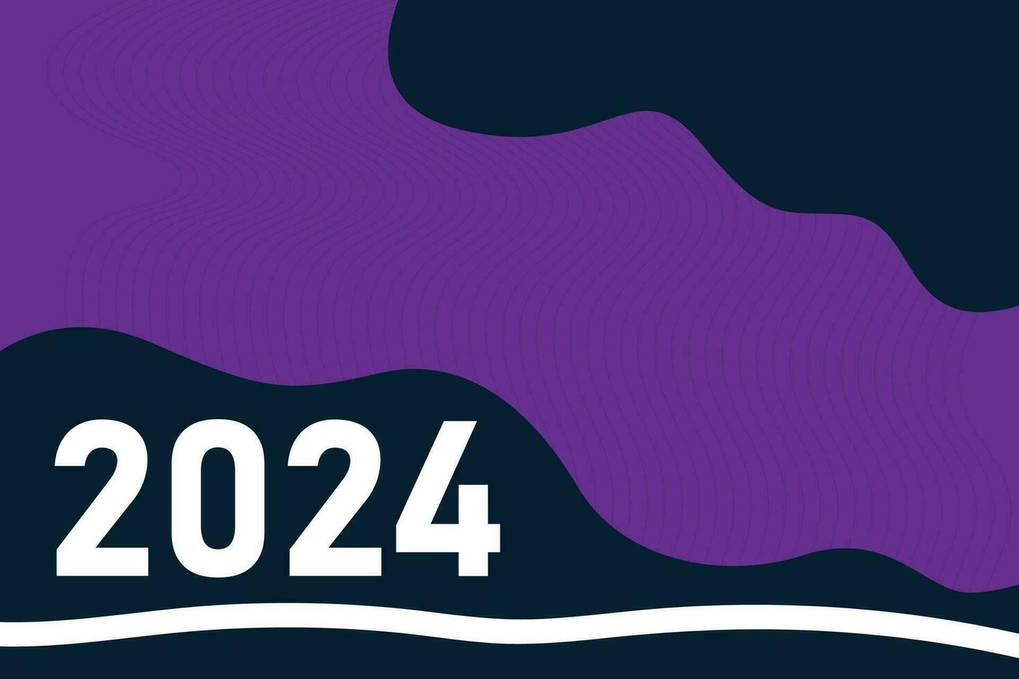 2024 number for Happy New Year vector