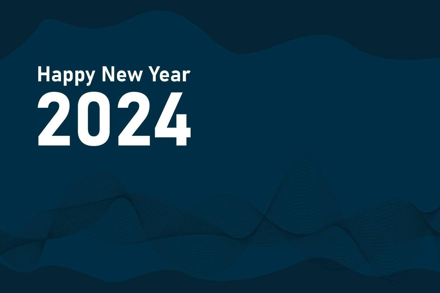 2024 number for Happy New Year vector