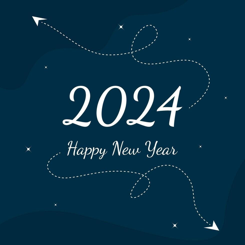 2024 number for Happy New Year vector