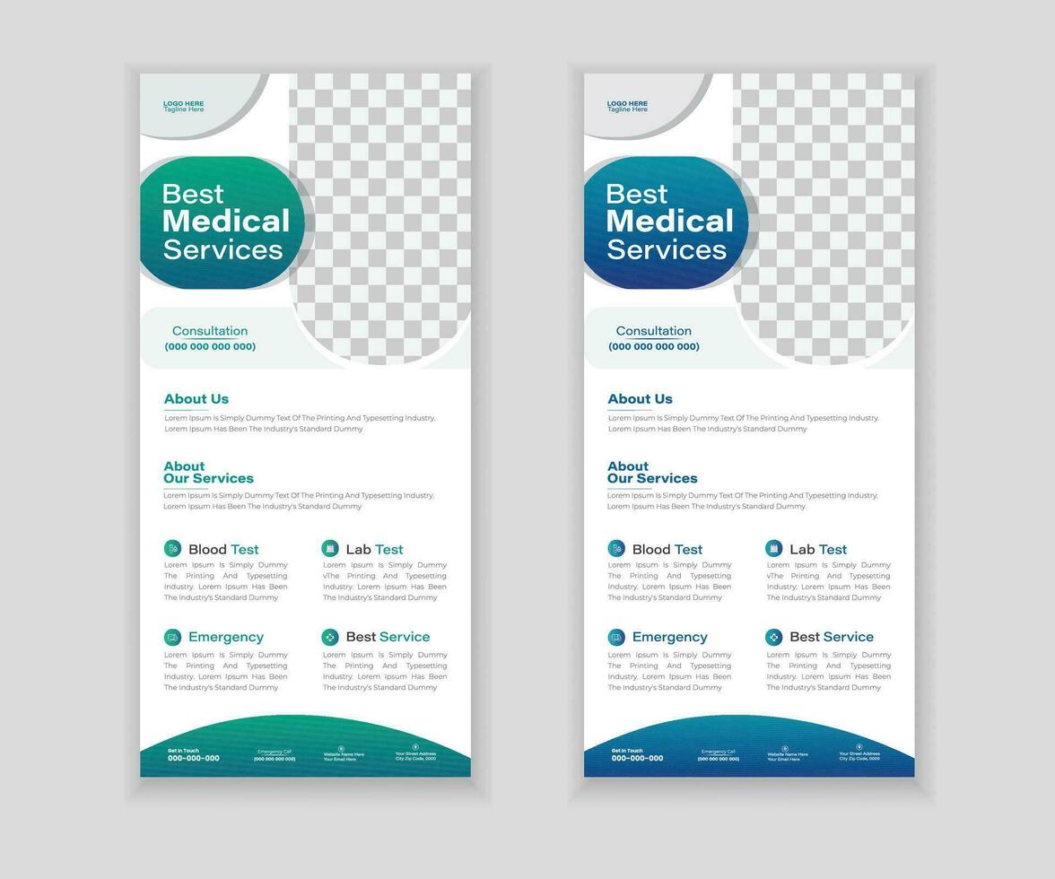 Medical Roll-Up Or Dl Flyer Design Template For Your Business vector