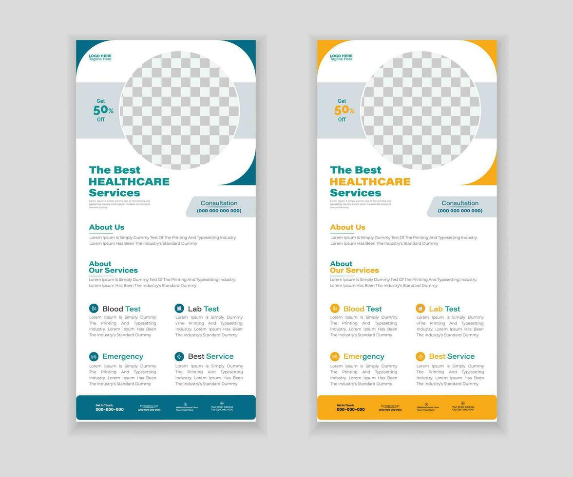 Medical Roll-Up Or Dl Flyer Design Template For Your Business vector