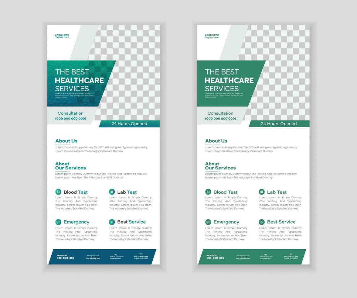 Medical Roll-Up Or Dl Flyer Design Template For Your Business vector