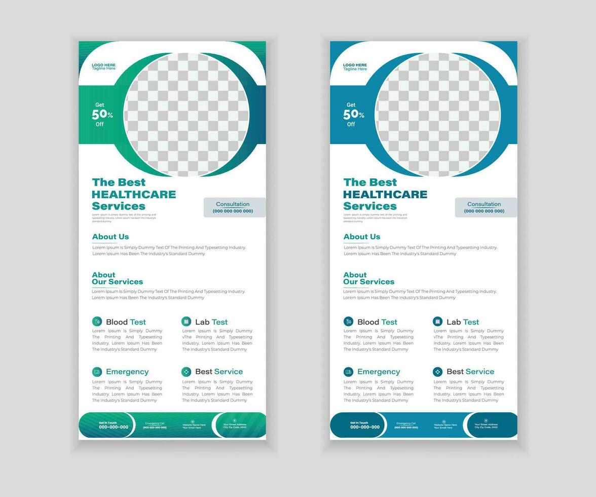 Medical Roll-Up Or Dl Flyer Design Template For Your Business vector
