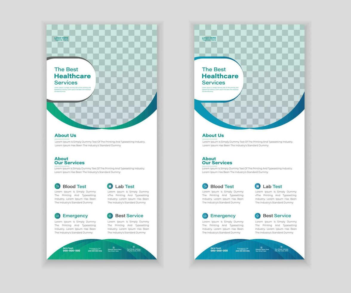 Medical Roll-Up Or Dl Flyer Design Template For Your Business vector