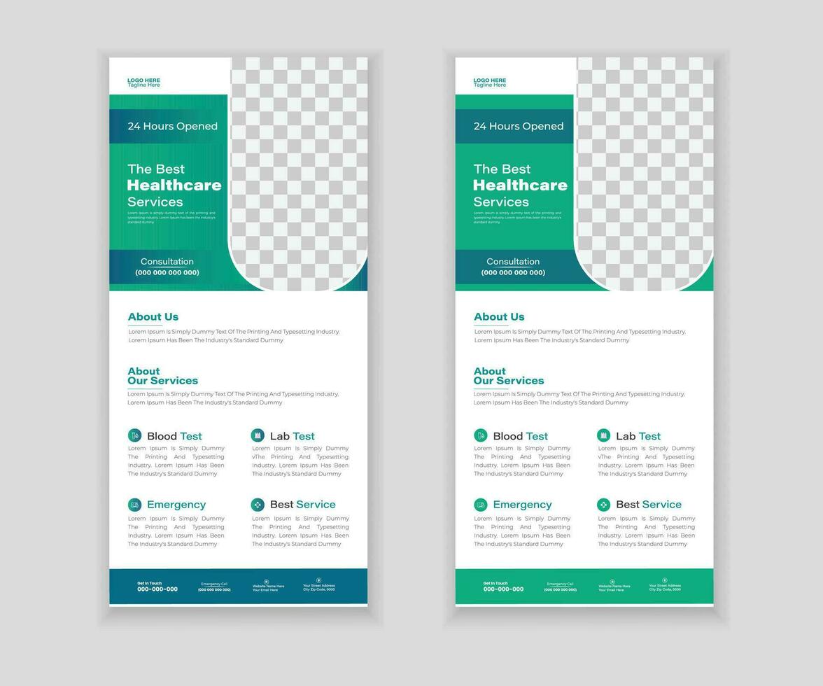 Medical Roll-Up Or Dl Flyer Design Template For Your Business vector