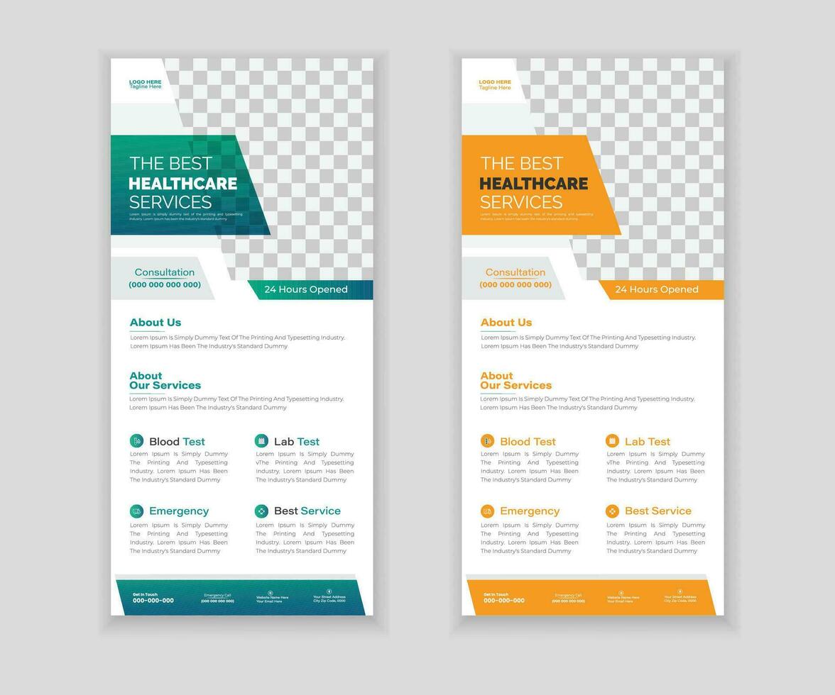 Medical Roll-Up Or Dl Flyer Design Template For Your Business vector