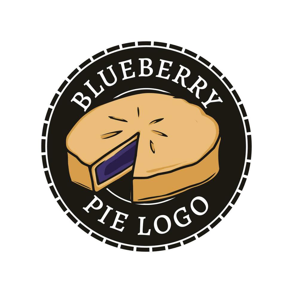 blueberry pie logo template design vector