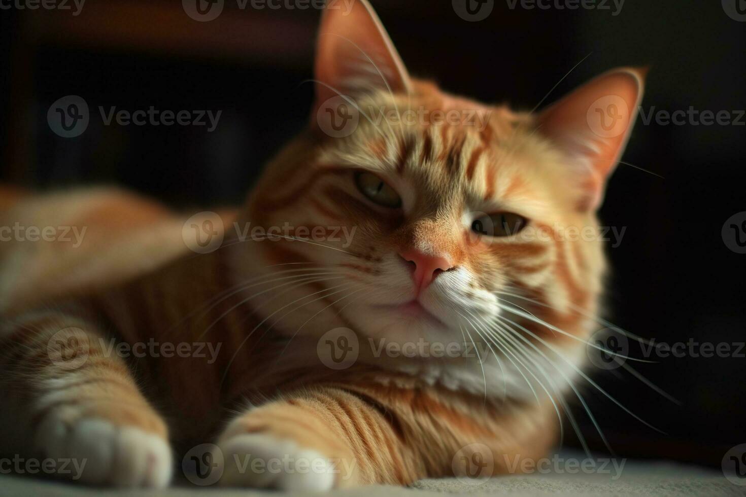 retrato de el linda gato mirando fijamente. hermosa gatito mirando profundo. generado ai. foto