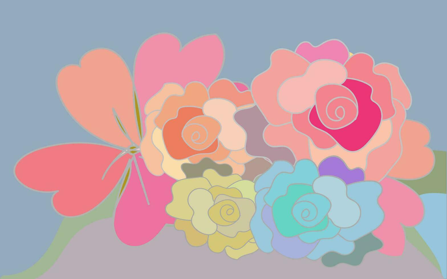 design of pastel flower background for fabric or wallpaper vector
