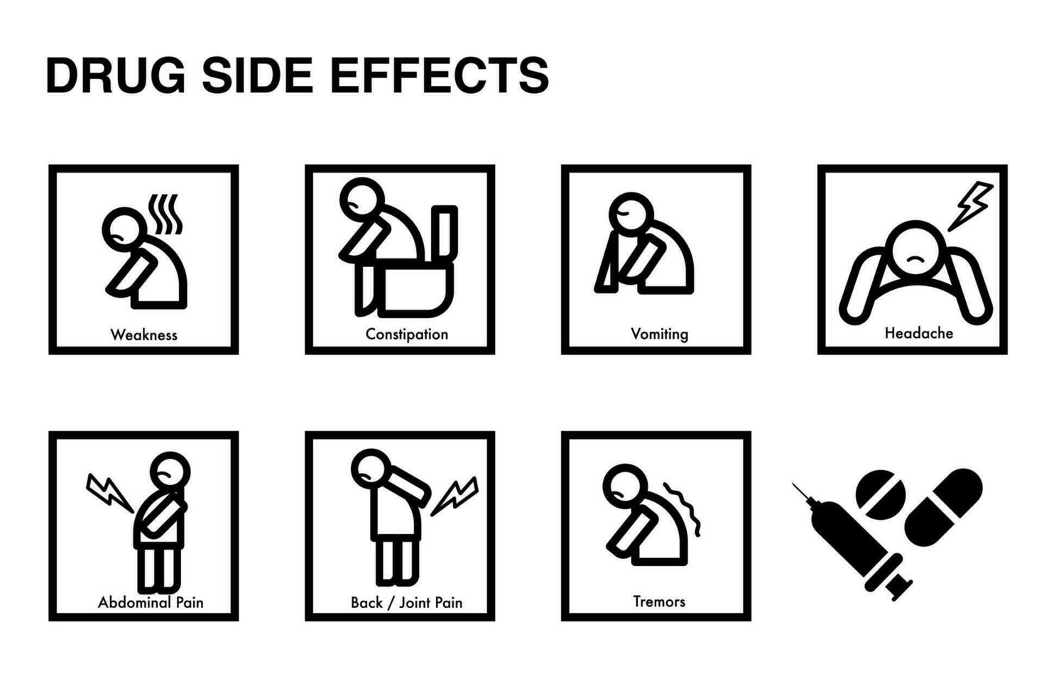 Drug Side Effects Symptom icon vector