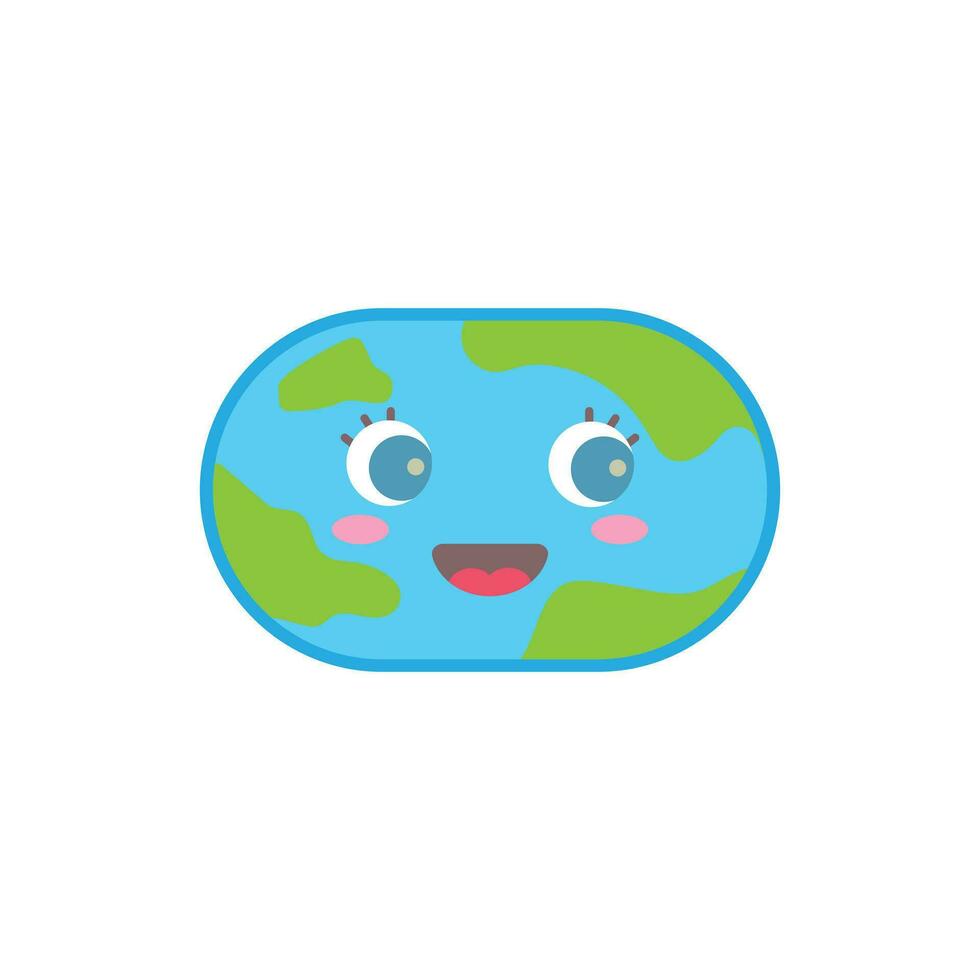 vector illustration of cute earth cartoon character