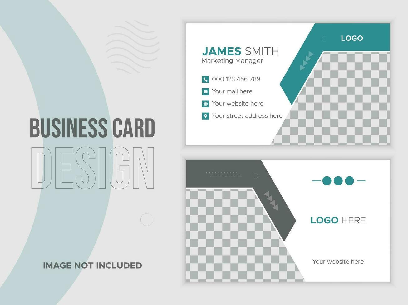 Corporate Business Card Template - Both Side Design vector