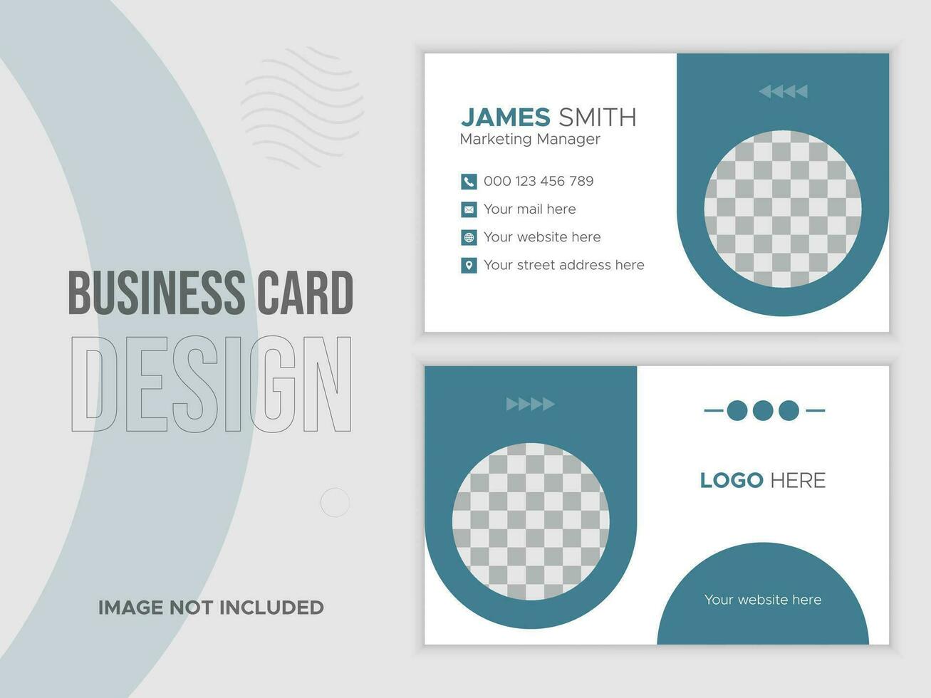 Corporate Business Card Template - Both Side Design vector