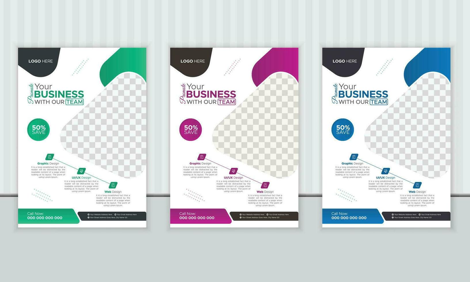 Business brochure flyer design layout template A4, Abstract creative corporate and business flyer, Easy to use and edit. vector
