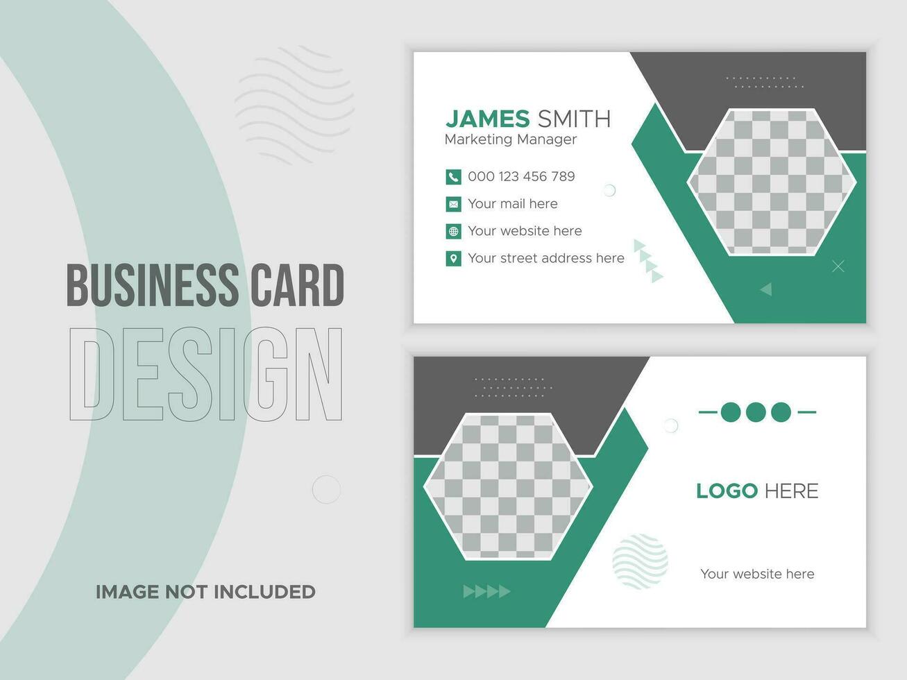 Corporate Business Card Template - Both Side Design vector