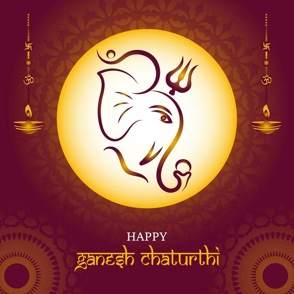 Ganesh Chaturthi Celebration designs for banner post and social media promotion. Indian Festival decorative Background vector
