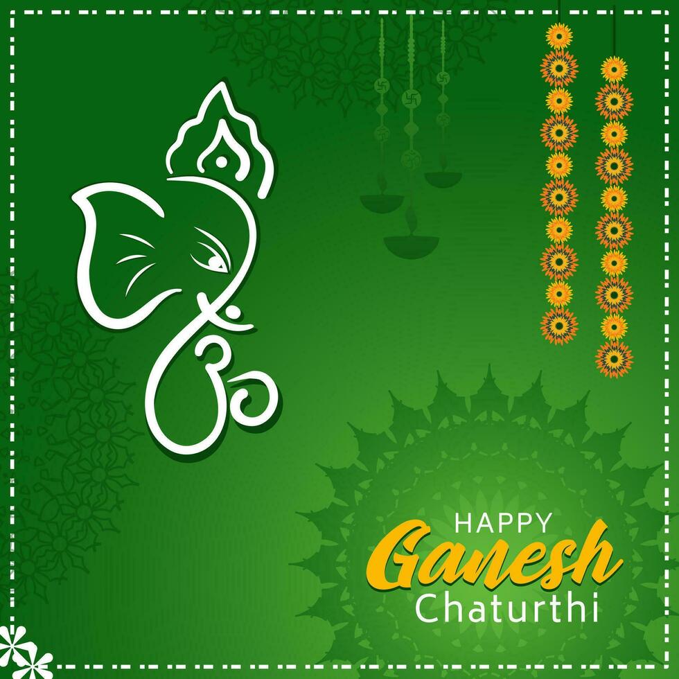 Ganesh Chaturthi Celebration designs for banner post and social media promotion. Indian Festival decorative Background vector