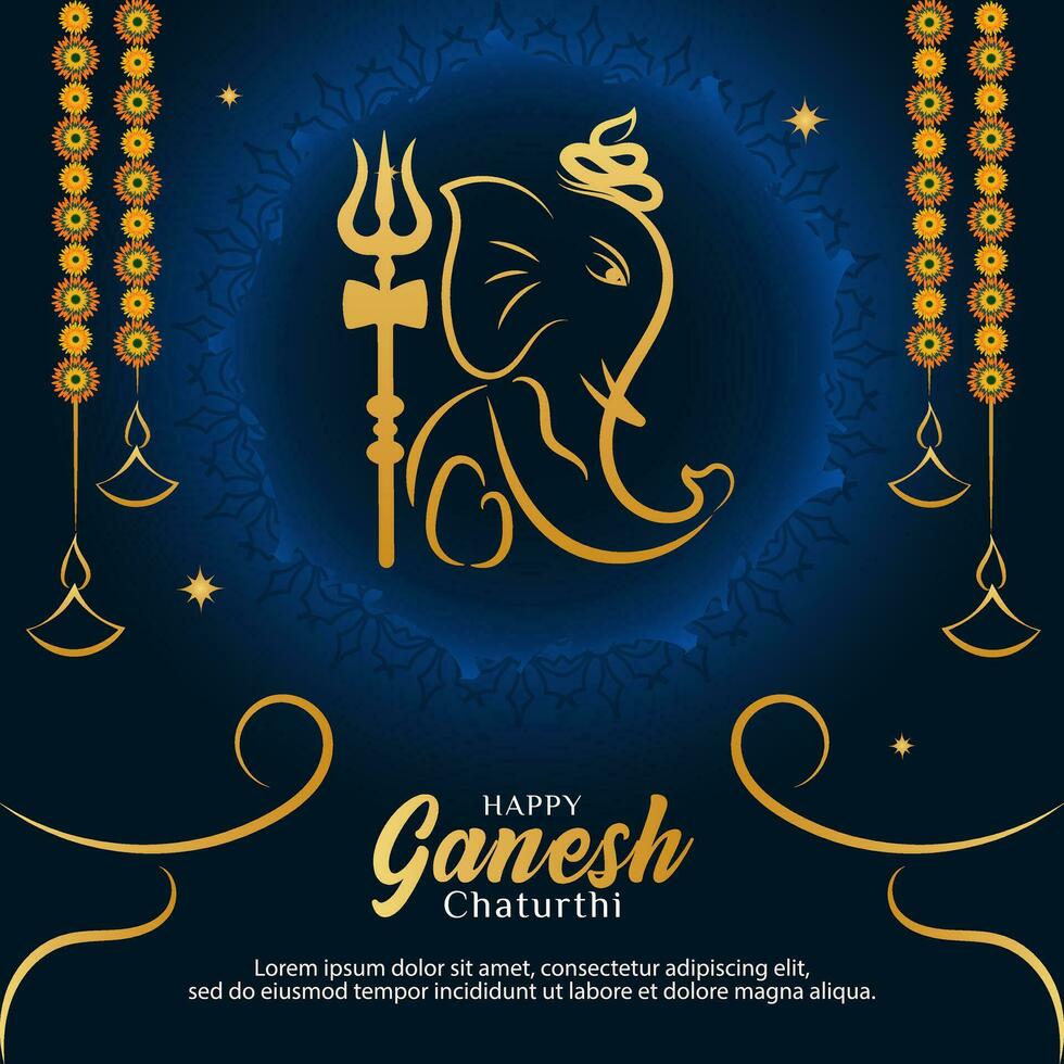 Ganesh Chaturthi Celebration designs for banner post and social media promotion. Indian Festival decorative Background vector