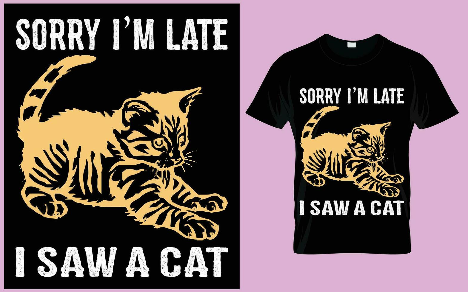 Print Cat Vector T Shirt Design