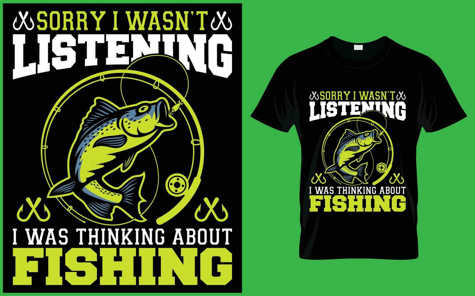 Print Fishing Vector T Shirt Design