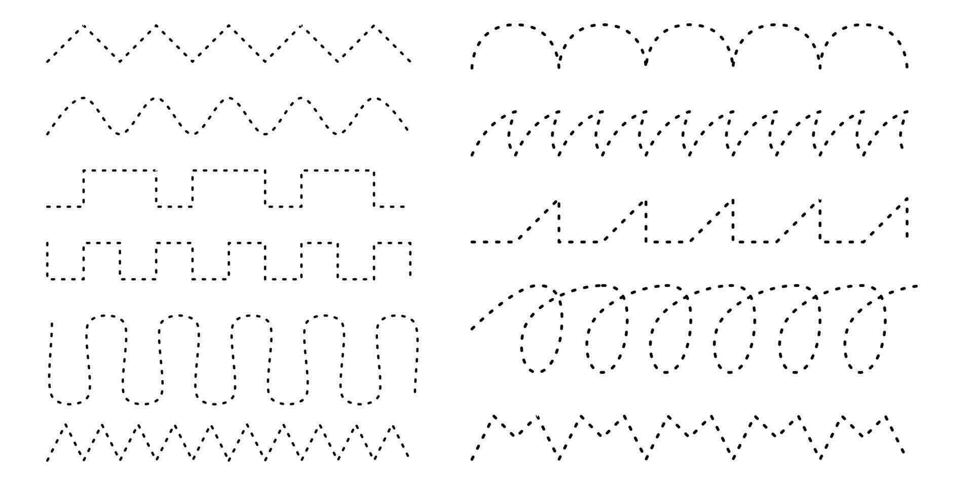 Tracing line for preschool or kindergarten. Practice writing skill vector
