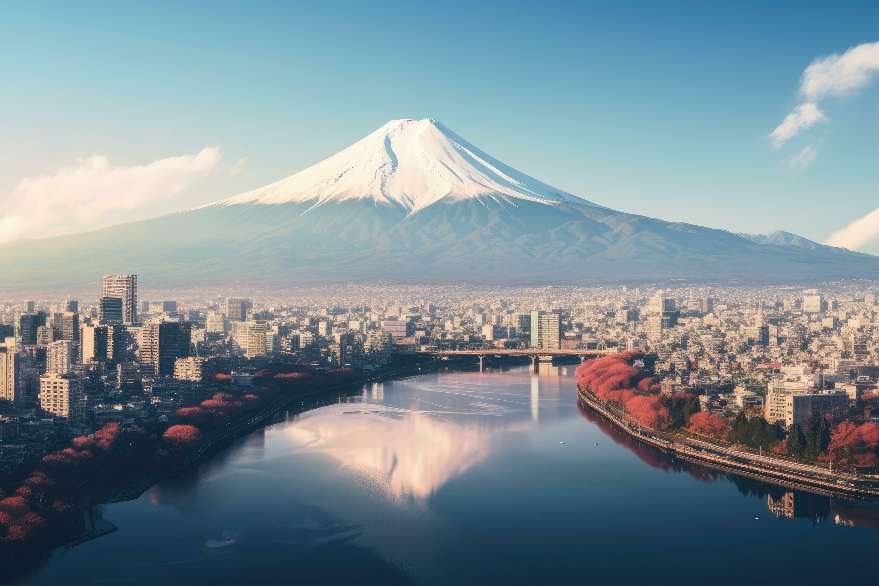 Aerial View Of Tokyo Cityscape With Fuji Mountain In Japan Stock Photo -  Download Image Now - iStock