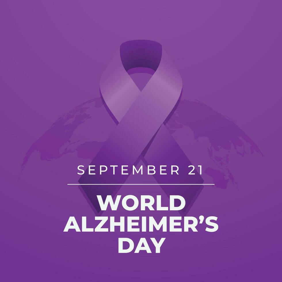 World Alzheimers Day design template good for celebration usage. purple ribbon vector illustration. ribbon vector illustration. vector eps 10.