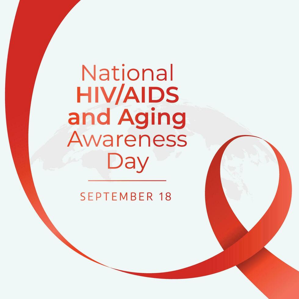 National HIV-AIDS and Aging Awareness Day design tempate good for celebration. red ribbon design template. ribbon design. flat design. vector eps 10.