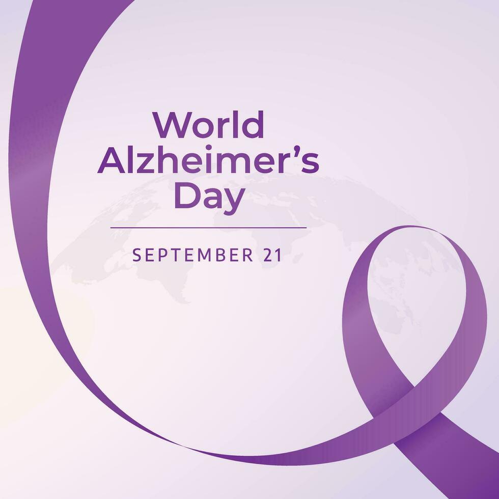 World Alzheimers Day design template good for celebration usage. purple ribbon vector illustration. ribbon vector illustration. vector eps 10.