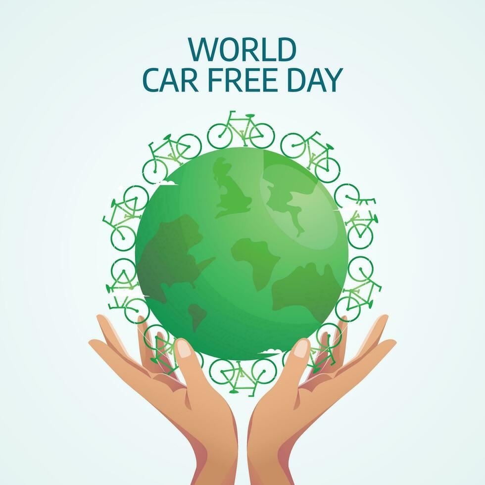 World Car Free Day design template good for celebration usage. car free day illustration. flat design. vector eps 10.