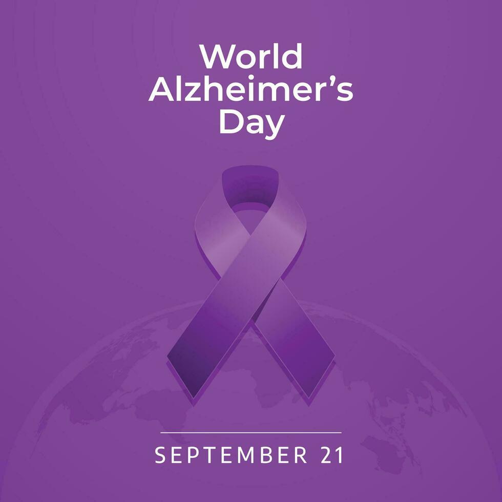 World Alzheimers Day design template good for celebration usage. purple ribbon vector illustration. ribbon vector illustration. vector eps 10.