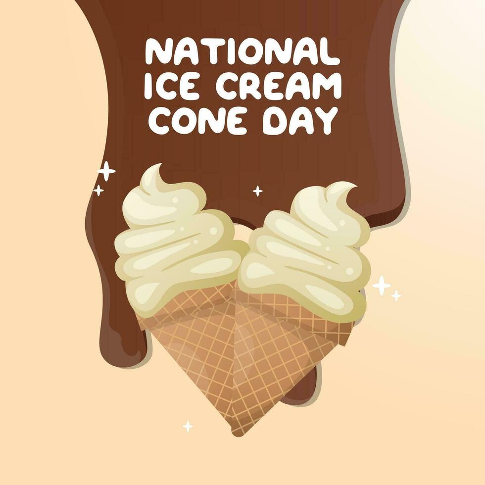 National Ice Cream Cone Day design template good for celebration usage. ice cream vector illustration. ice cream illustration. flat design. vector eps 10.