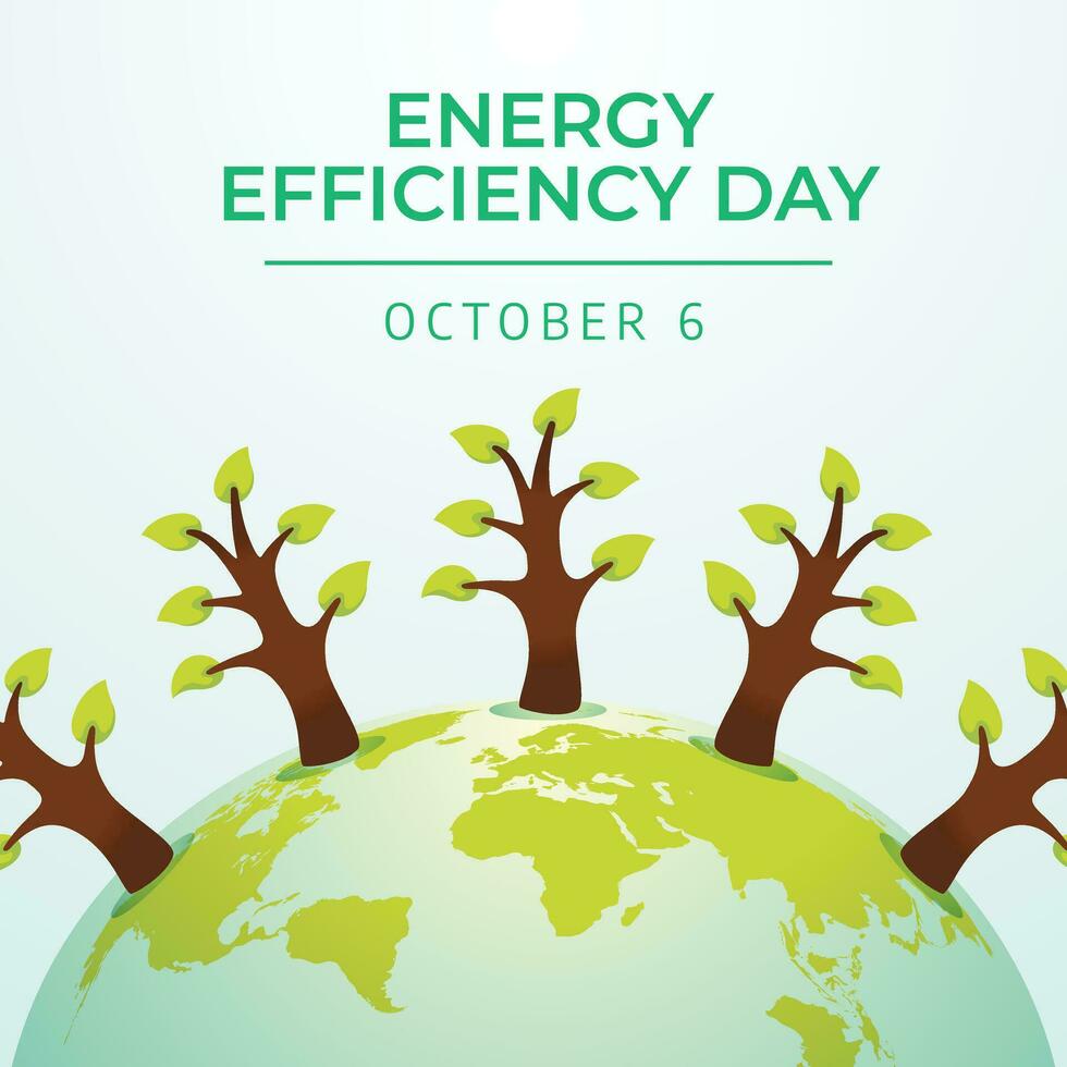 Energy Efficiency Day design template good for celebration usage. globe vector illustration. globe illustration. vector eps 10. flat design.