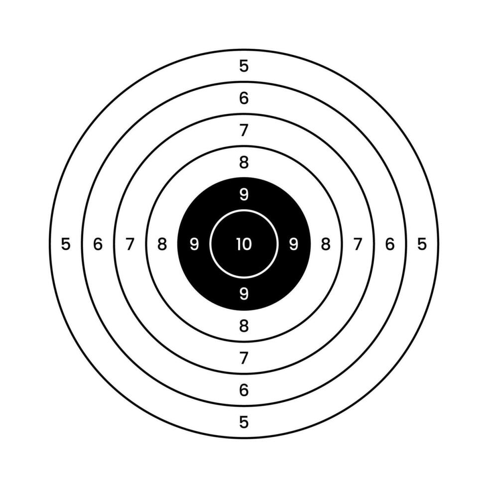 Shooting range paper targets. vector