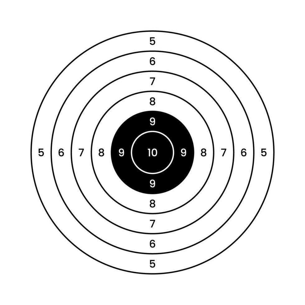 Shooting range paper targets. vector