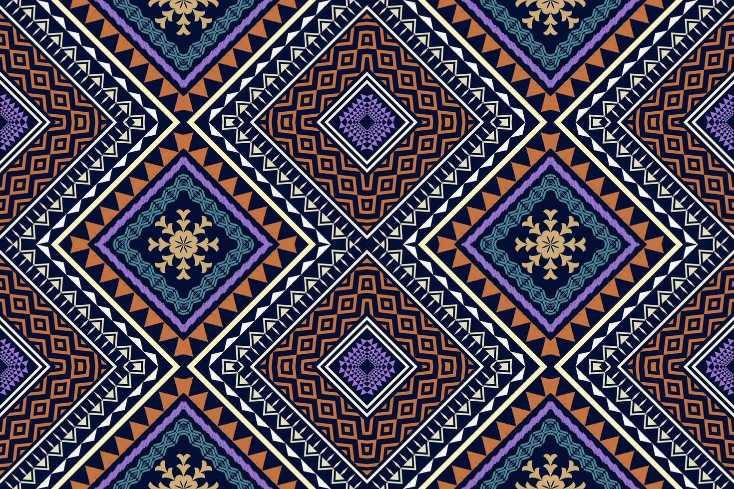 Geometric ethnic oriental traditional art pattern.Figure tribal embroidery style.Design for background,wallpaper,clothing,wrapping,fabric,element,,vector illustration. vector