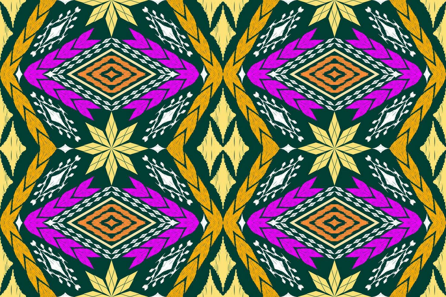 Geometric ethnic oriental traditional art pattern.Figure tribal embroidery style.Design for background,wallpaper,clothing,wrapping,fabric,element,,vector illustration. vector