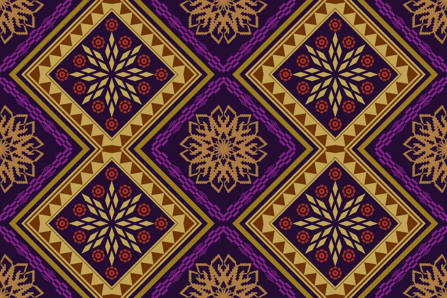 Geometric ethnic oriental traditional art pattern.Figure tribal embroidery style.Design for background,wallpaper,clothing,wrapping,fabric,element,,vector illustration. vector