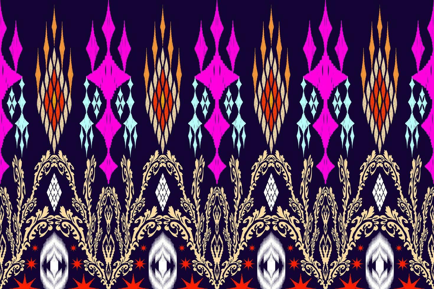 Geometric ethnic oriental traditional art pattern.Figure tribal embroidery style.Design for background,wallpaper,clothing,wrapping,fabric,element,,vector illustration. vector