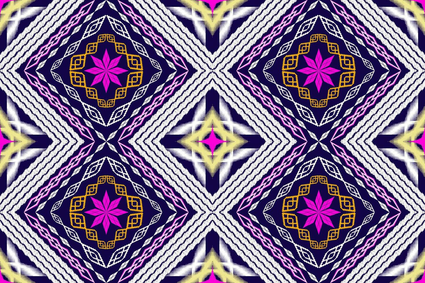 Geometric ethnic oriental traditional art pattern.Figure tribal embroidery style.Design for background,wallpaper,clothing,wrapping,fabric,element,,vector illustration. vector