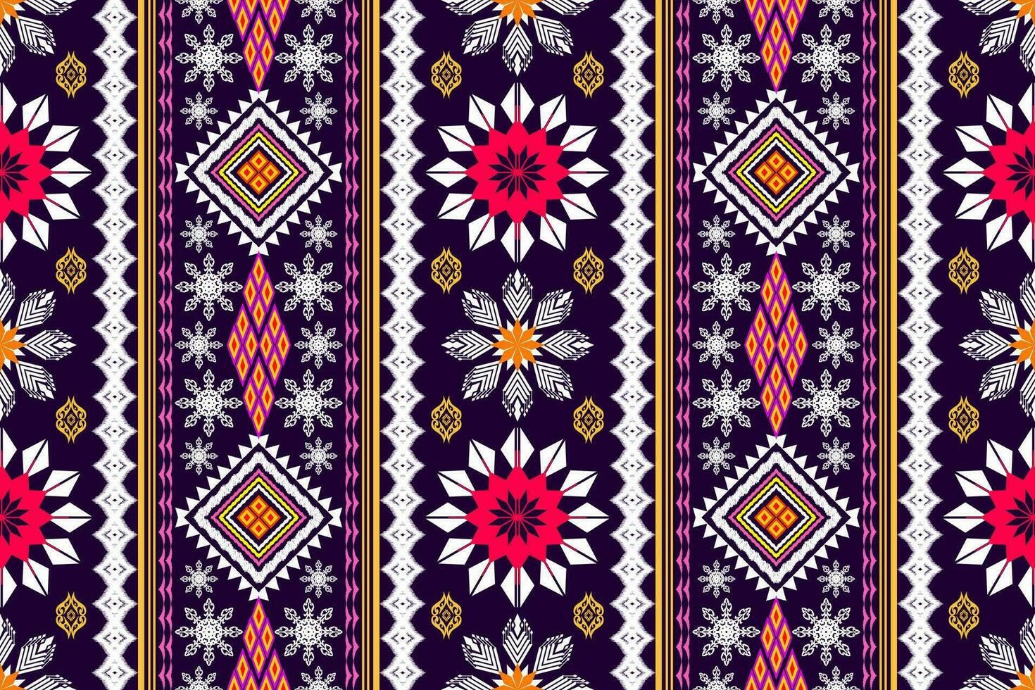 Geometric ethnic oriental traditional art pattern.Figure tribal embroidery style.Design for background,wallpaper,clothing,wrapping,fabric,element,,vector illustration. vector