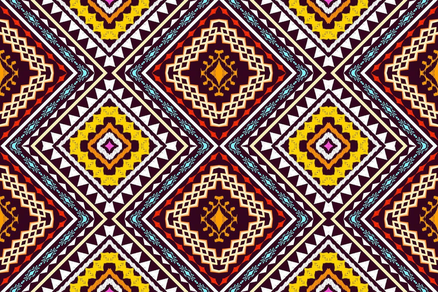 Geometric ethnic oriental traditional art pattern.Figure tribal embroidery style.Design for background,wallpaper,clothing,wrapping,fabric,element,,vector illustration. vector