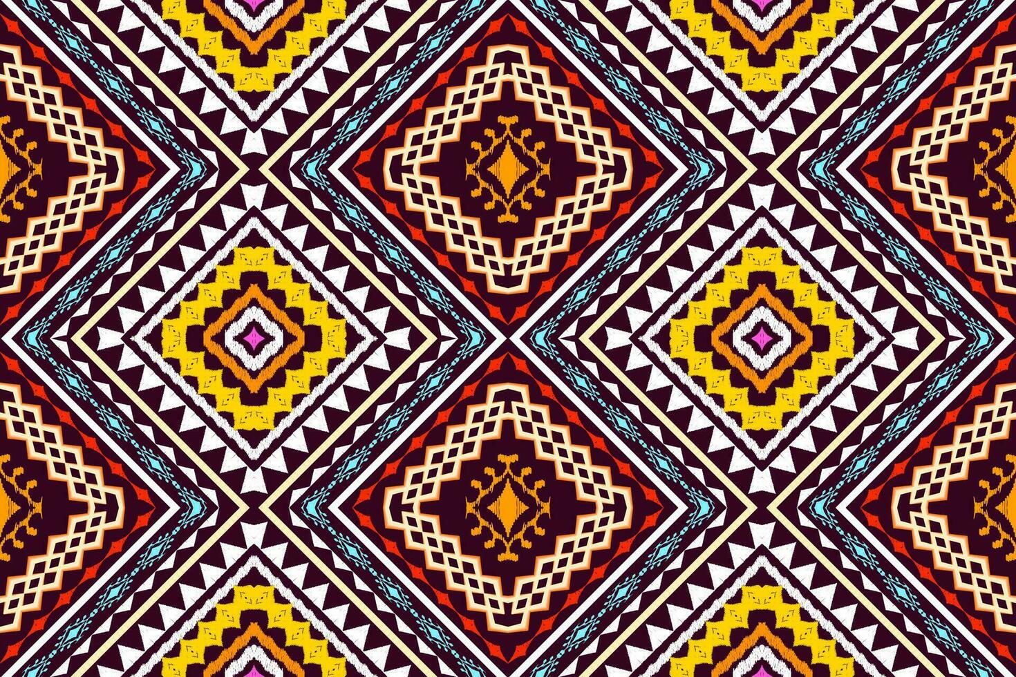 patrón de arte tradicional oriental étnico geométrico.figura estilo de bordado tribal.diseño para fondo, papel tapiz, ropa, envoltura, tela, elemento, ilustración vectorial. vector