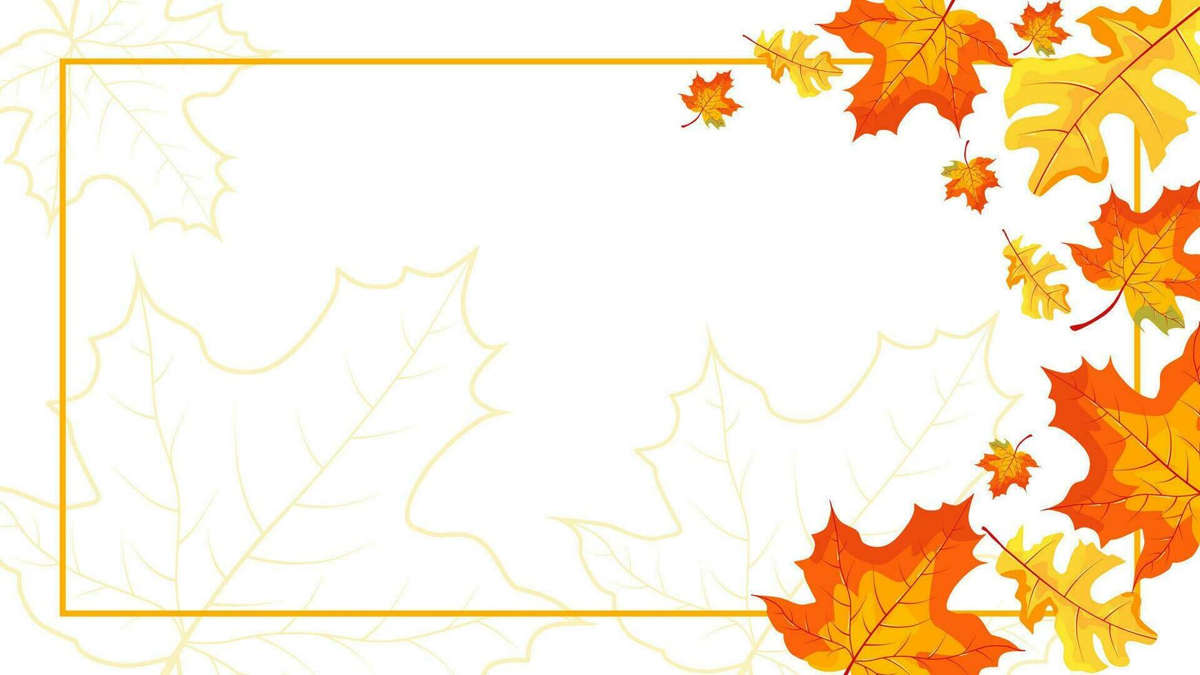 Autumn background vector illustration. Yellowed maple leaves background with copy space for text.