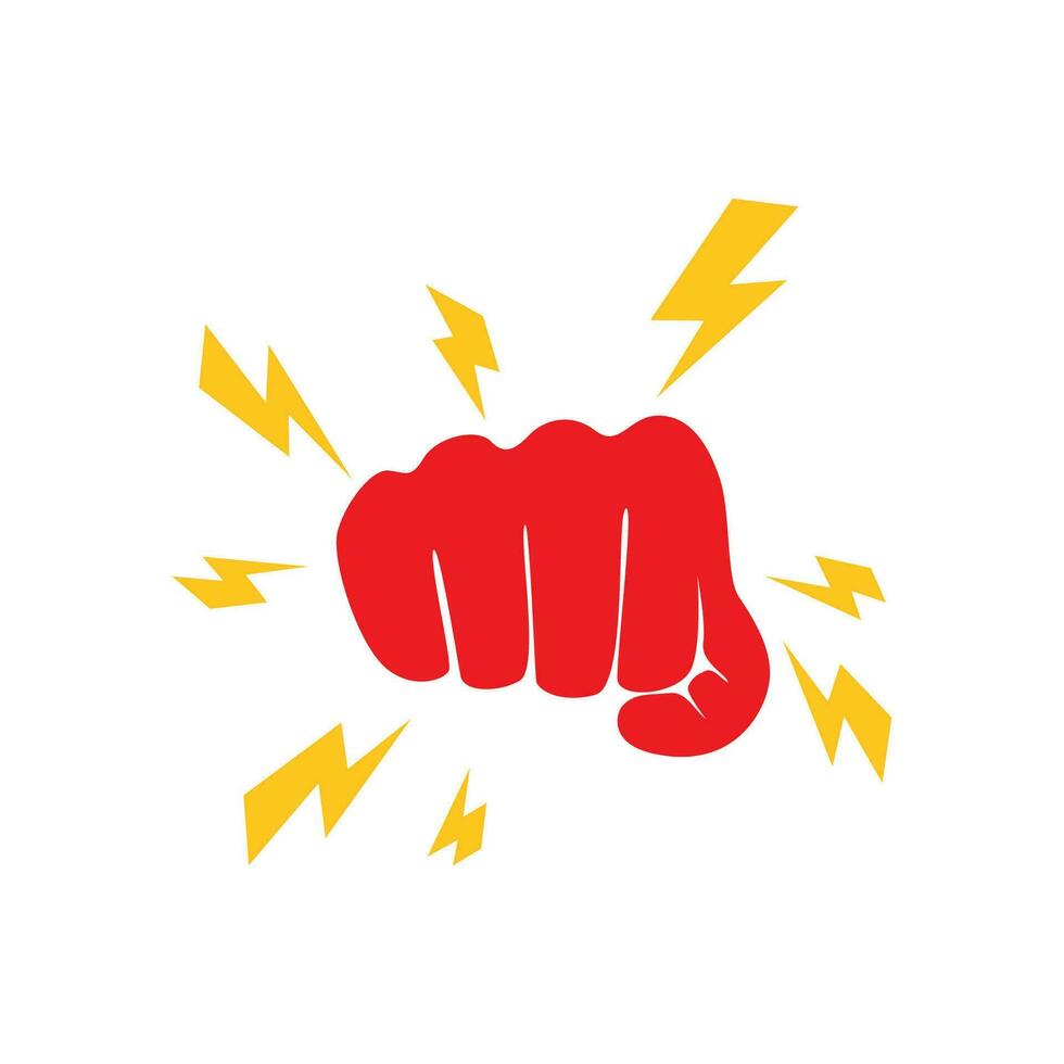 fist power silhouette. power people sign and symbol. strong anger vector illustration.